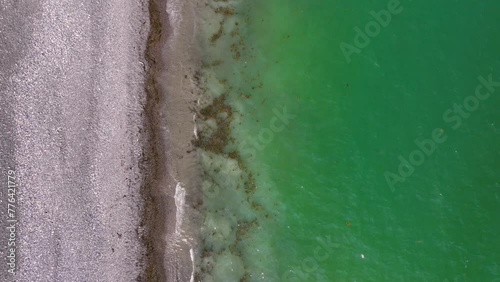 Devereux Beach, Ocean Avenue and Marblehead Neck aerial view in town of Marblehead, Massachusetts MA, USA.  photo