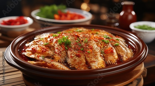 Chinese food delicious pickled fish UHD Wallpaper