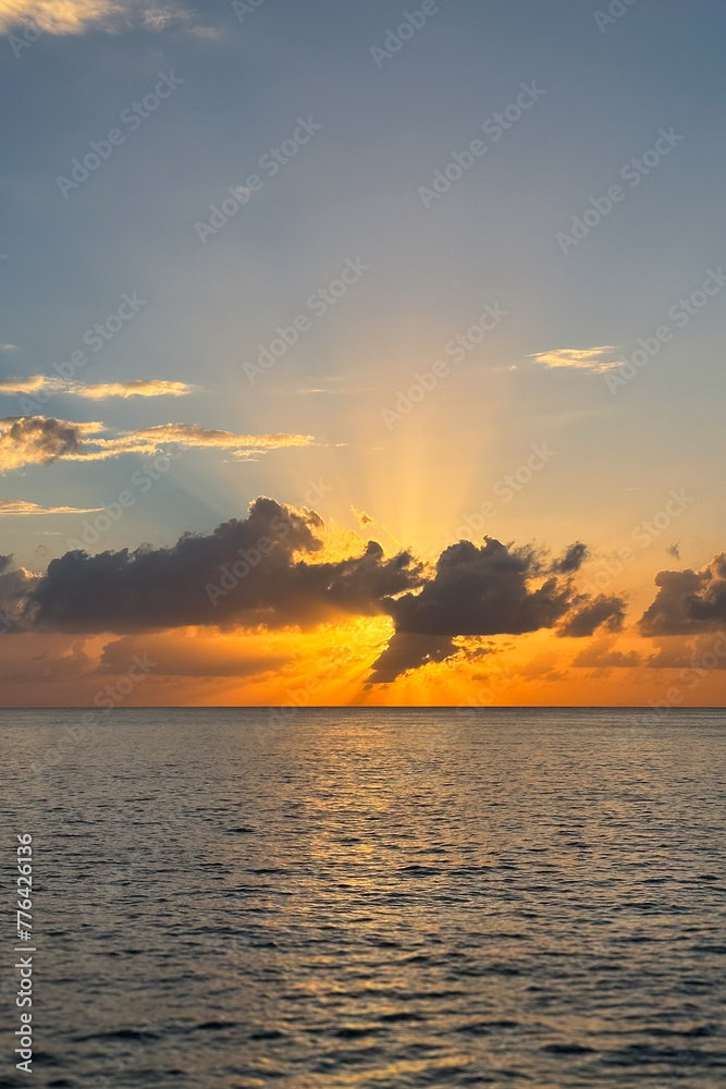 sunset at Mexico on the island Cozumel