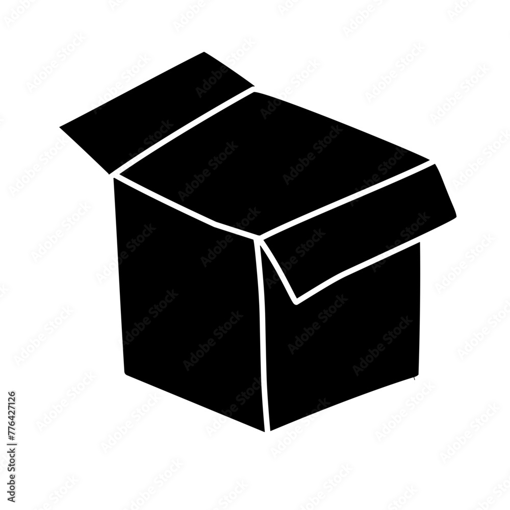 cardboard box silhouette icon cardboard box silhouette icon