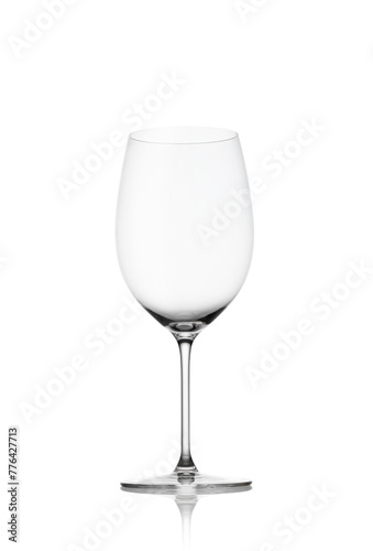 Empty red wine glass isolated on white background
