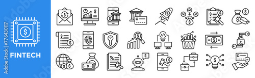 Fintech icon set