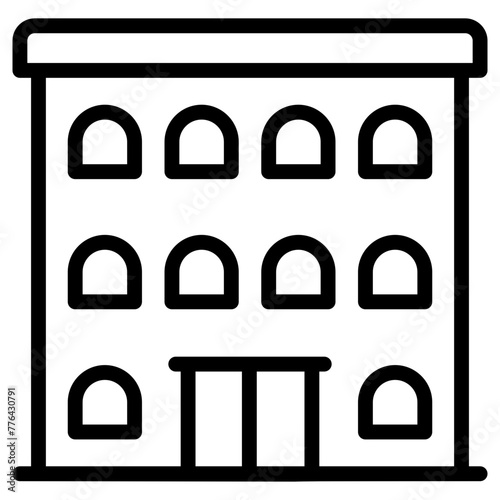 hotel icon, simple vector design
