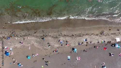 Devereux Beach aerial view at Marblehead Harbor in town of Marblehead, Massachusetts MA, USA. photo