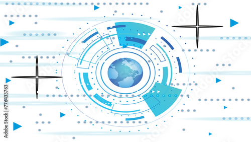 hologram elements of digital data chart, communication, computing and circle percent vitality innovation on hi tech future design background