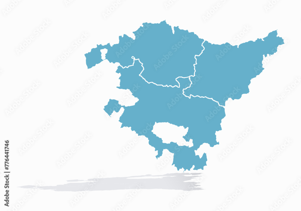 Mapa azul de País Vasco en fondo blanco.