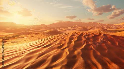 A desert where the sand patterns shift and tell stories from ancient times.