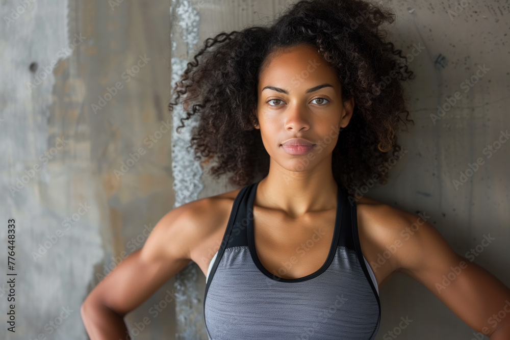 Fototapeta premium Photo of a Beautiful Female Fitness Instructor, Generative AI