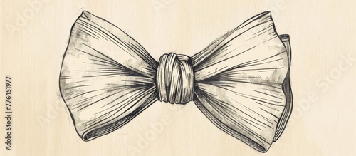 A bow tie sketch on wood photo