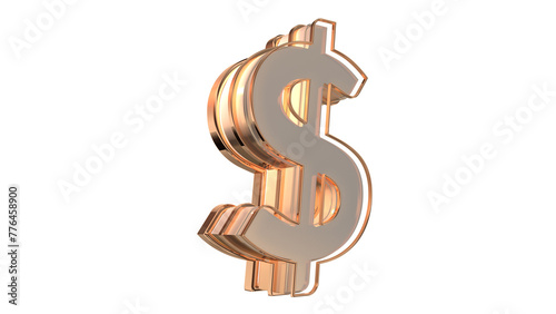 3d dollar sign badge element for design