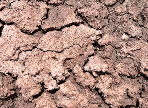 Cracked dried up earth during drought