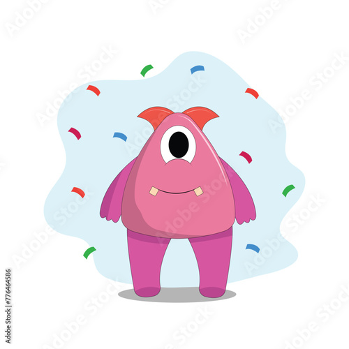 cute monster illustration colorful funny concept vector