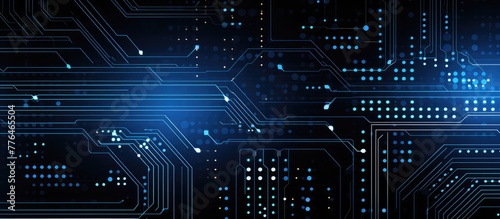 Futuristic Blue Circuit Board Technology Background