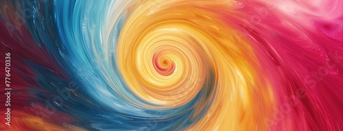 Vibrant Swirl of Colors in Abstract Design