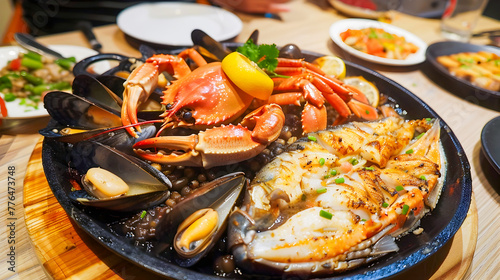 Delectable Seafood Platter in a Gourmet Restaurant