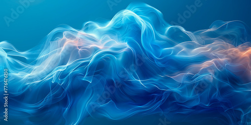 Background with abstract particle technology, blue abstract background, presentation theme, design element.