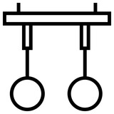 gymnast rings icon, simple vector design
