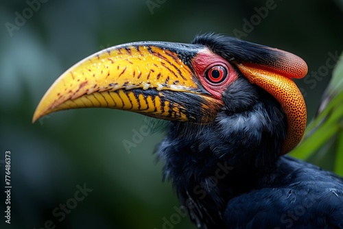 Noppenhornvogel, Rhyticeros cassidix, Tropischer Hintergrund, Konzept exotischer Vogel photo