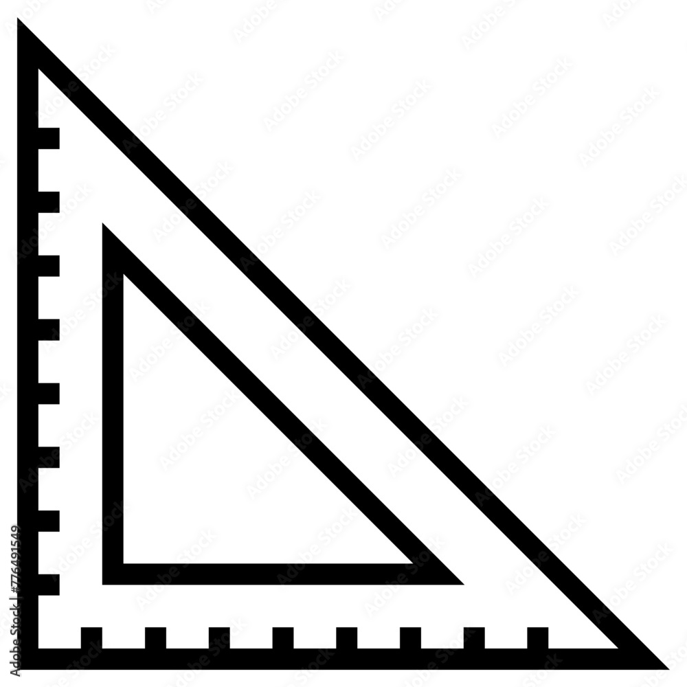 set square icon, simple vector design