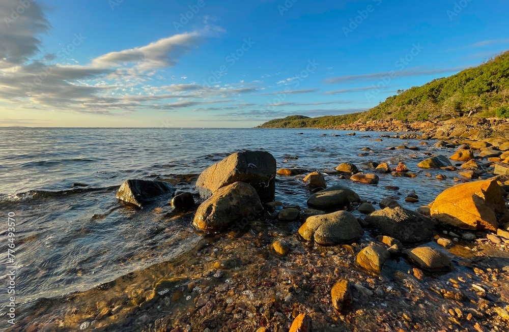 Sunset in summer at Seventeen Seventy, on the Great Barrier Reef, Queensland, Australia