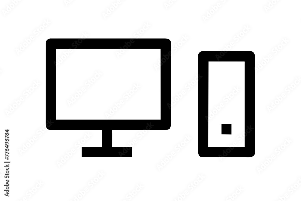 desktop computer silhouette vector illustration desktop computer silhouette vector illustration