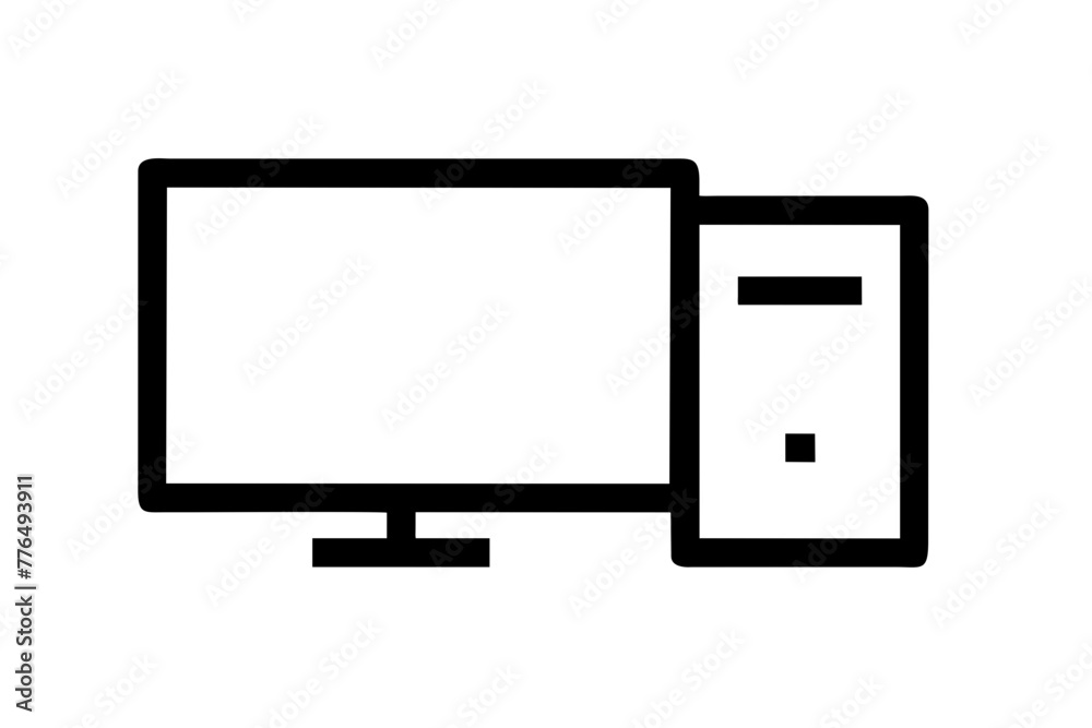 desktop computer silhouette vector illustration desktop computer silhouette vector illustration