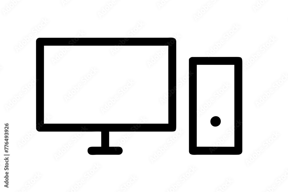 desktop computer silhouette vector illustration desktop computer silhouette vector illustration
