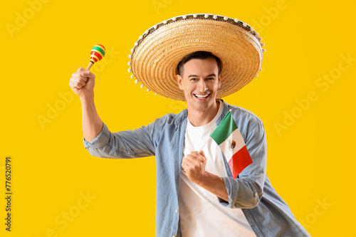 Handsome man in sombrero ha...