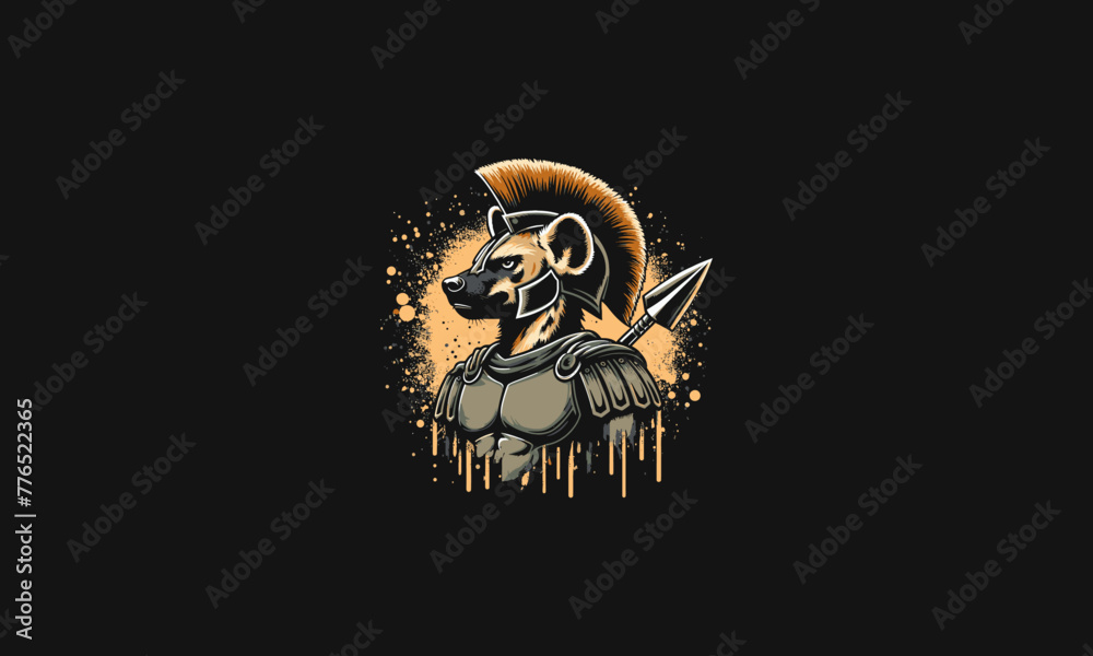Fototapeta premium hyena wearing uniform spartan vector artwork design