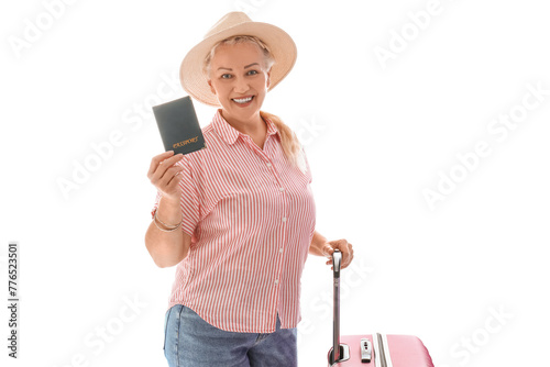 Senior woman with suitcase ...