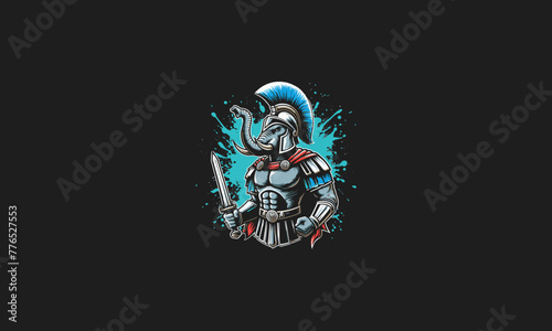 elephant spartan vector illustration artwork design