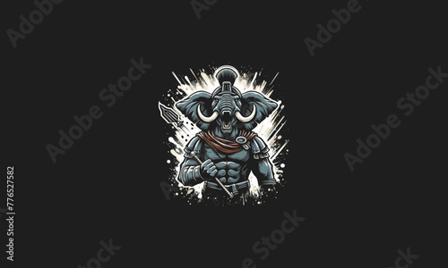 elephant spartan vector illustration artwork design