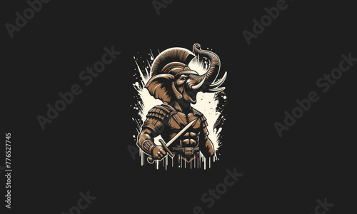 elephant spartan vector illustration artwork design