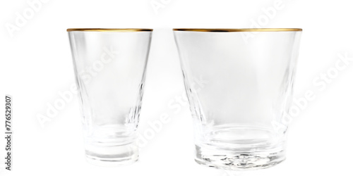 Gold rimmed crystal whiskey glass Transparent Background Images 