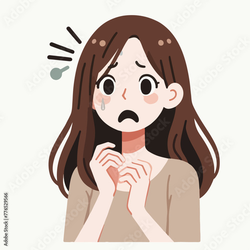 Graphic vector of women being frightened