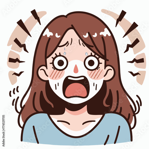 Graphic vector of women being frightened