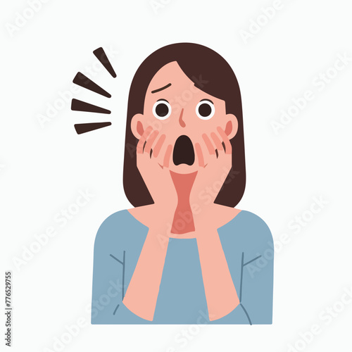 Graphic vector of women being frightened