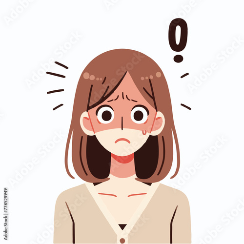 Graphic vector of women being frightened