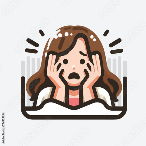 Graphic vector of women being frightened