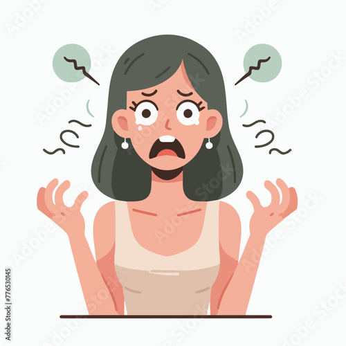 Graphic vector of women being frightened