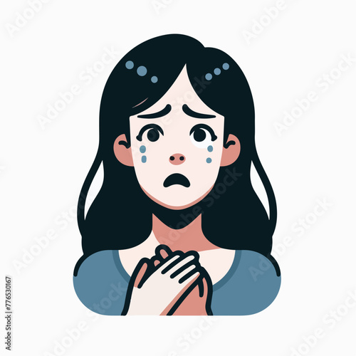 Graphic vector of women being frightened