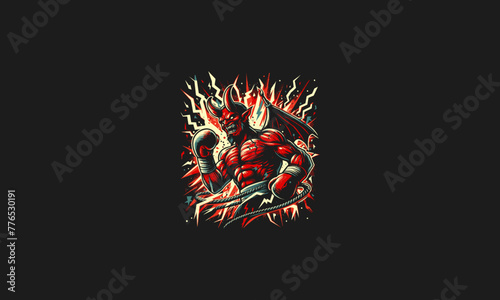 devil boxing vector illustration flat design