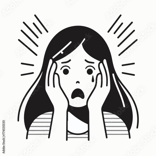 Graphic vector of women being frightened