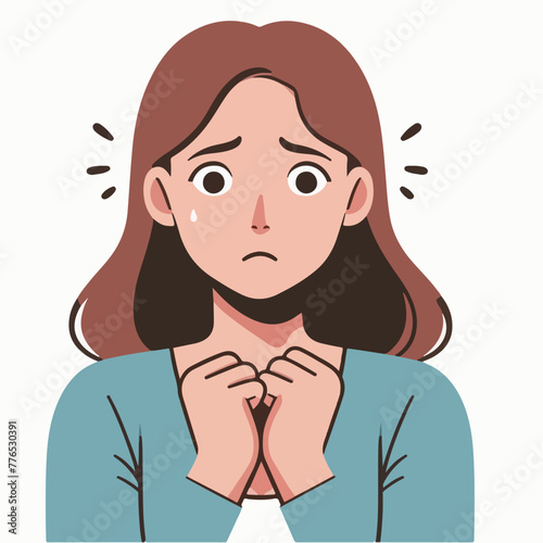 Graphic vector of women being frightened