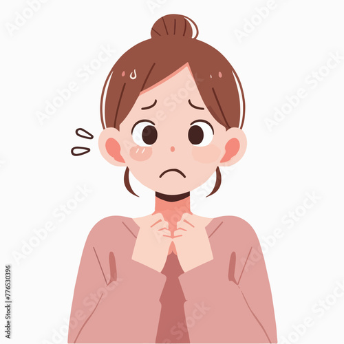 Graphic vector of women being frightened