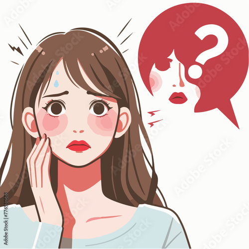 Graphic vector of women being frightened