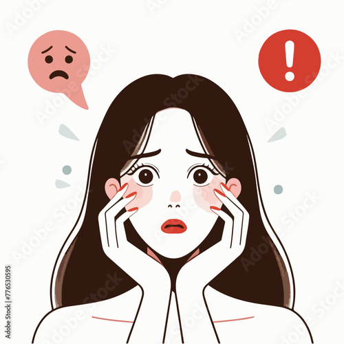 Graphic vector of women being frightened