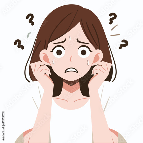 Graphic vector of women being frightened