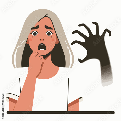 Graphic vector of women being frightened