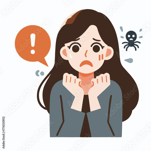 Graphic vector of women being frightened